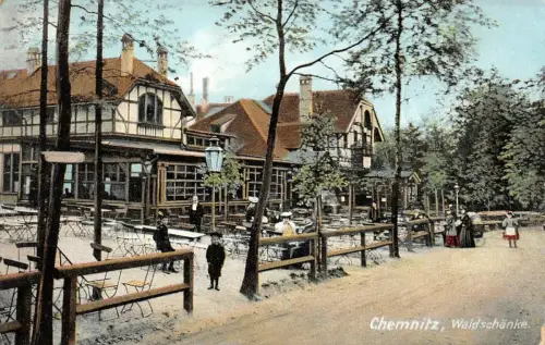 Waldschänke in Chemnitz Sachsen Postkarte AK 1910