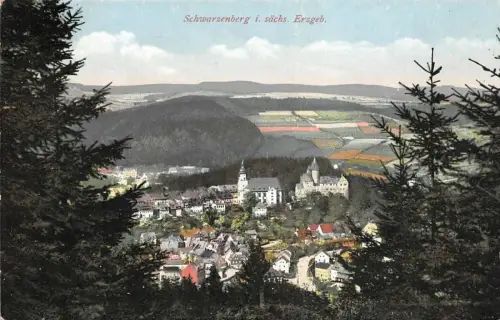 Schwarzenberg i. sächs. Erzgeb. Ansicht Panorama Postkarte AK