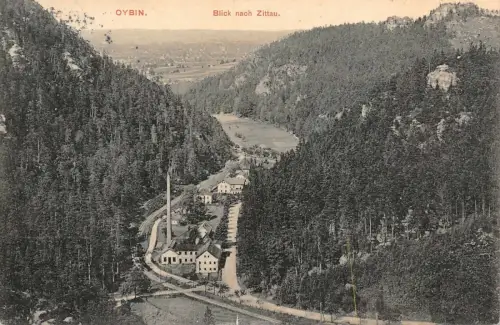 Blick nach Zittau Sommerfrische Oybin Sachsen Postkarte AK 1909