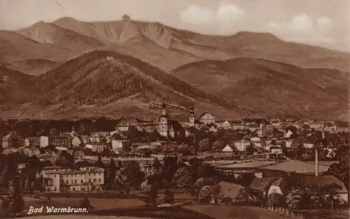 Bad Warmbrunn Ansicht Panorama Total Postkarte AK