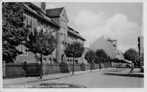 Falkenberg Elster Schule mit Friedrichstraße Feldpostkarte 1943