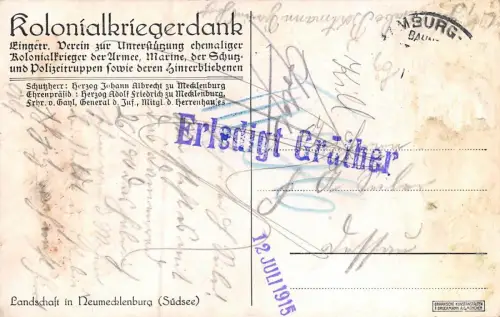 Landschaft in Neumecklenburg Südsee Kolonialkriegerdank Patriotika AK 1915