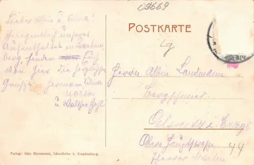 Gruss von der Lützelhöhe Frankenberg Postkarte