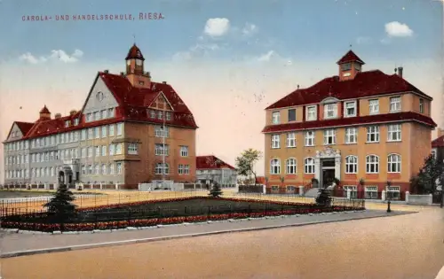Carola- und Handelsschule Riesa Feldpostkarte AK 1917