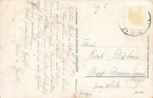 Pfaffenstein Sächs. Schweiz Nadelöhr Barbarine Haus u. Turm Postkarte AK