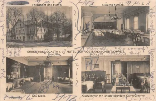 Gruss aus Jocketa Vogtland Hotel zur Vogtläschen Schweiz 1925