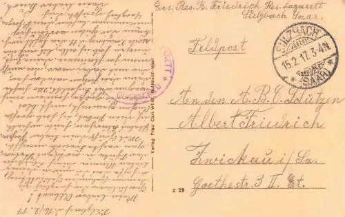 Sulzbach-Saar Marktstraße Markt Postkarte 1917