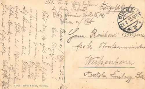 I. K. S. Pionier-Bataillon No. 12 Übergang kriegsfertige Pontonbrücke AK 1915