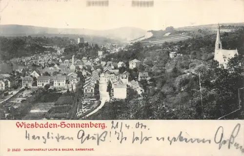 Wiesbaden-Sonnenberg Ansicht Kirche Postkarte AK 1904
