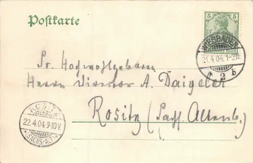 Wiesbaden-Sonnenberg Ansicht Kirche Postkarte AK 1904
