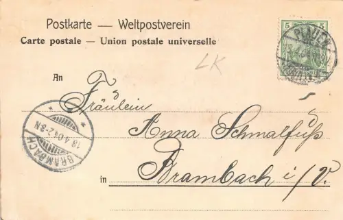 Plauen Stadtkirche vom Anger gesehen Postkarte 1904