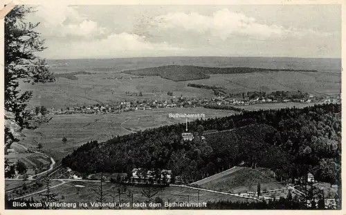 Blick vom Valtenberg ins Valtental und nach dem Bethlehemstift Neukirch AK 1917