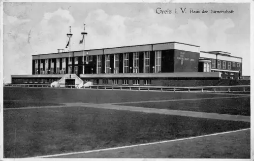 Haus der Turnerschaft Greiz Vogtland Thüringen Postkarte AK 1940