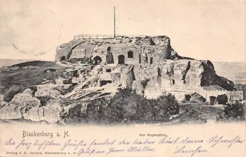 Blankenburg a. H. Der Regenstein Postkarte AK 1903