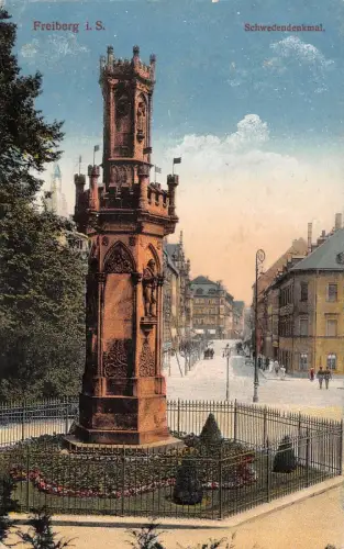 Freiberg i.S. Schwedendenkmal Postkarte 1917