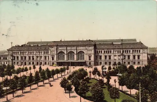 Der Bahnhof von Strassburg Frankreich Postkarte AK 1912