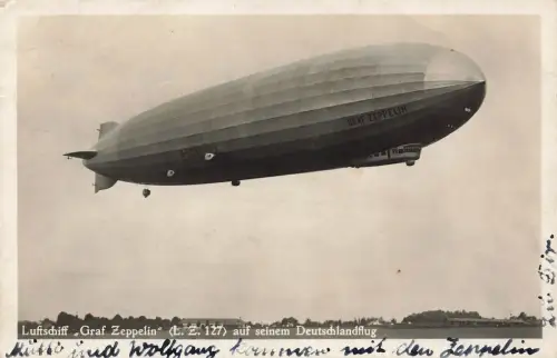 Luftschiff Graf Zeppelin L.Z. 127 auf seinem Deutschlandflug AK 1922