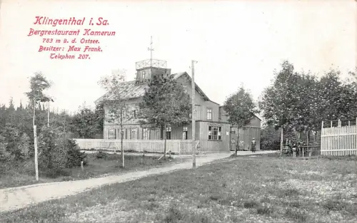 Klingenthal i. Sa. Bergrestaurant Kamerun Bes. Max Frank Postkarte AK