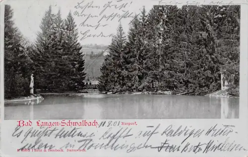 Bad Langen-Schwalbach Kurpark Postkarte AK 1901