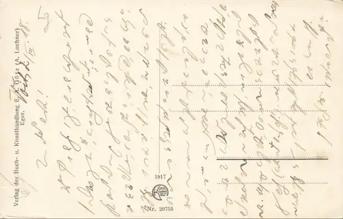 Ansicht Schwarzer Turm in Eger Böhmen Postkarte AK 1918