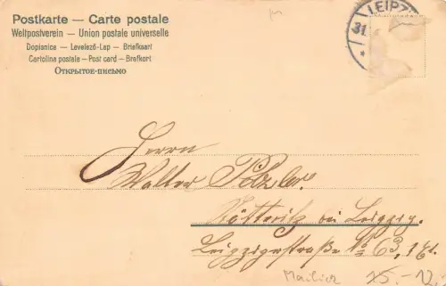 AK Mailick Behüt dich Gott im neuen Jahre Leipzig