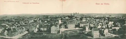 Totalansicht vom Wasserturm Worms Rheinland-Pfalz Klappkarte Postkarte AK 1906