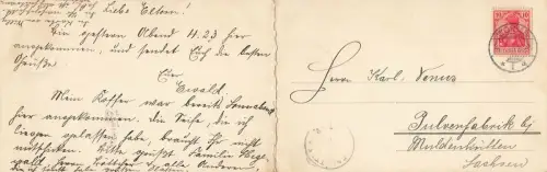 Totalansicht vom Wasserturm Worms Rheinland-Pfalz Klappkarte Postkarte AK 1906