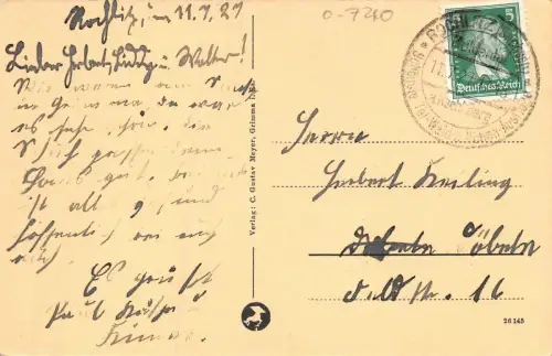 Gattersburg mit Hängebrücke an der Mulde Grimma Sachsen Postkarte AK 1927