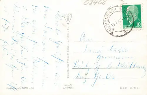 Bahnhofstrasse in Reichenbach Vogtland Sachsen Postkarte AK 1968