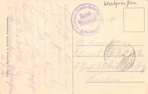 Truppenübungsplatz Hammerstein Totalansicht Feldpostkarte AK