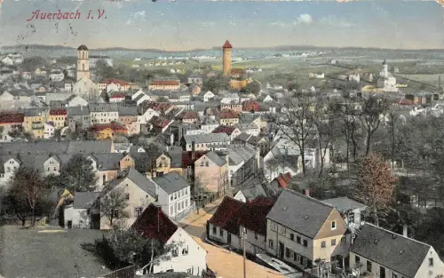 Auerbach i. V. Ansicht Kirche Postkarte 1921