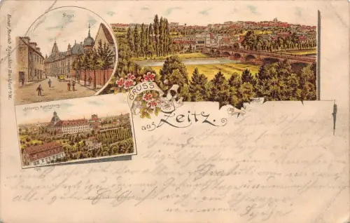 Gruss aus Zeitz Post Schloss Moritzburg Postkarte AK 1897