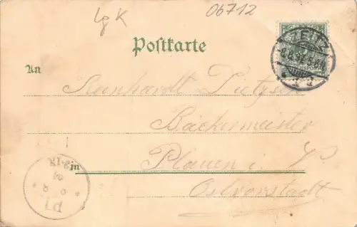 Gruss aus Zeitz Post Schloss Moritzburg Postkarte AK 1897