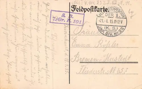 Nun wollen wir sie verdreschen! Soldaten im Felde Patriotika Postkarte AK 1915