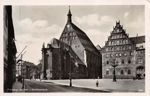 Dom und Stadtmuseum in Freiberg Sachsen Postkarte AK 1930