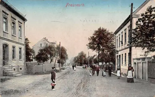 Fraureuth Ansicht Straße Sachsen Postkarte AK 1917