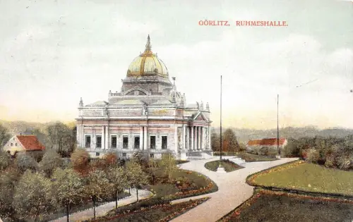 Ruhmeshalle in Görlitz Sachsen Postkarte AK 1908