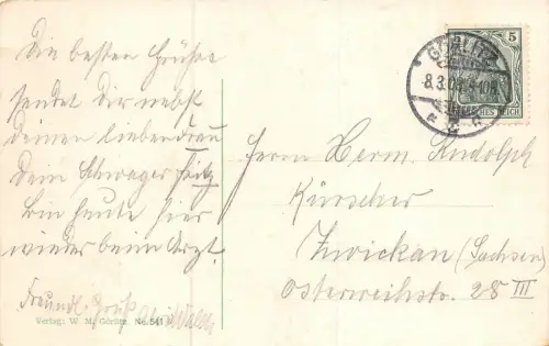 Ruhmeshalle in Görlitz Sachsen Postkarte AK 1908