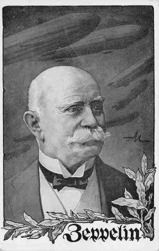 Graf Zeppelin Portrait Postkarte