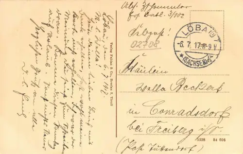 Stadtansicht vom Stadtpark gesehen Löbau Sachsen Postkarte AK 1917