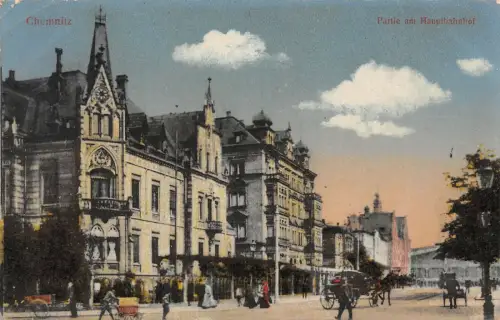 Chemnitz Partie am Hauptbahnhof AK 1919