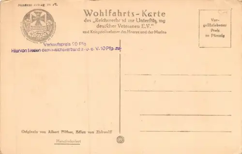 Reichsverbund z. Unterstützung dt. Veteranen Soldatengrab Patriotika Postkarte