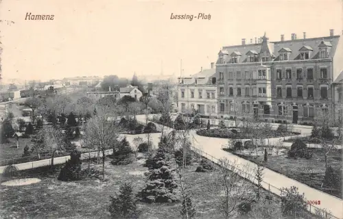 Lessing-Platz in Kamenz Sachsen Postkarte AK 1912