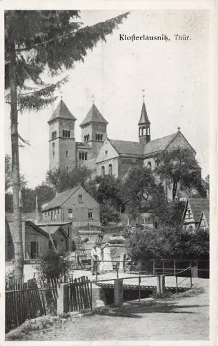 Blick auf Kirche in Klosterlausnitz Thüringen Postkarte AK