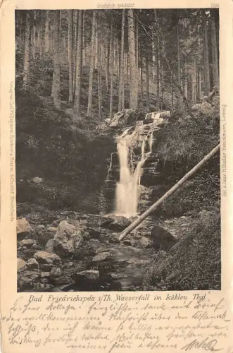 Bad Friedrichroda i/Th. "Wasserfall im kühlen Thal" Postkarte AK 1902