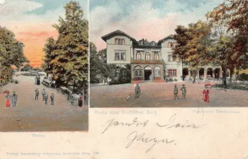 Gruss vom Rochlitzer Berg Haberkorns Etablissement Sachsen Postkarte AK 1904
