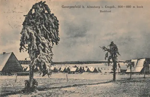Georgenfeld b. Altenberg i. Erzgeb. Rauhfrost Postkarte AK 1923