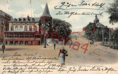 Plauen Vogtland Ecke Bahnhofstrasse Restaurant zum Tunnel, Regt. 18 Ulanen Fest