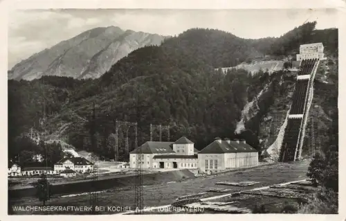 Walchenseekraftwerk bei Kochel am See Oberbayern Bayern Postkarte AK