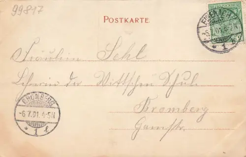 Drachenschlucht in Eisenach Thüringen Postkarte AK 1901